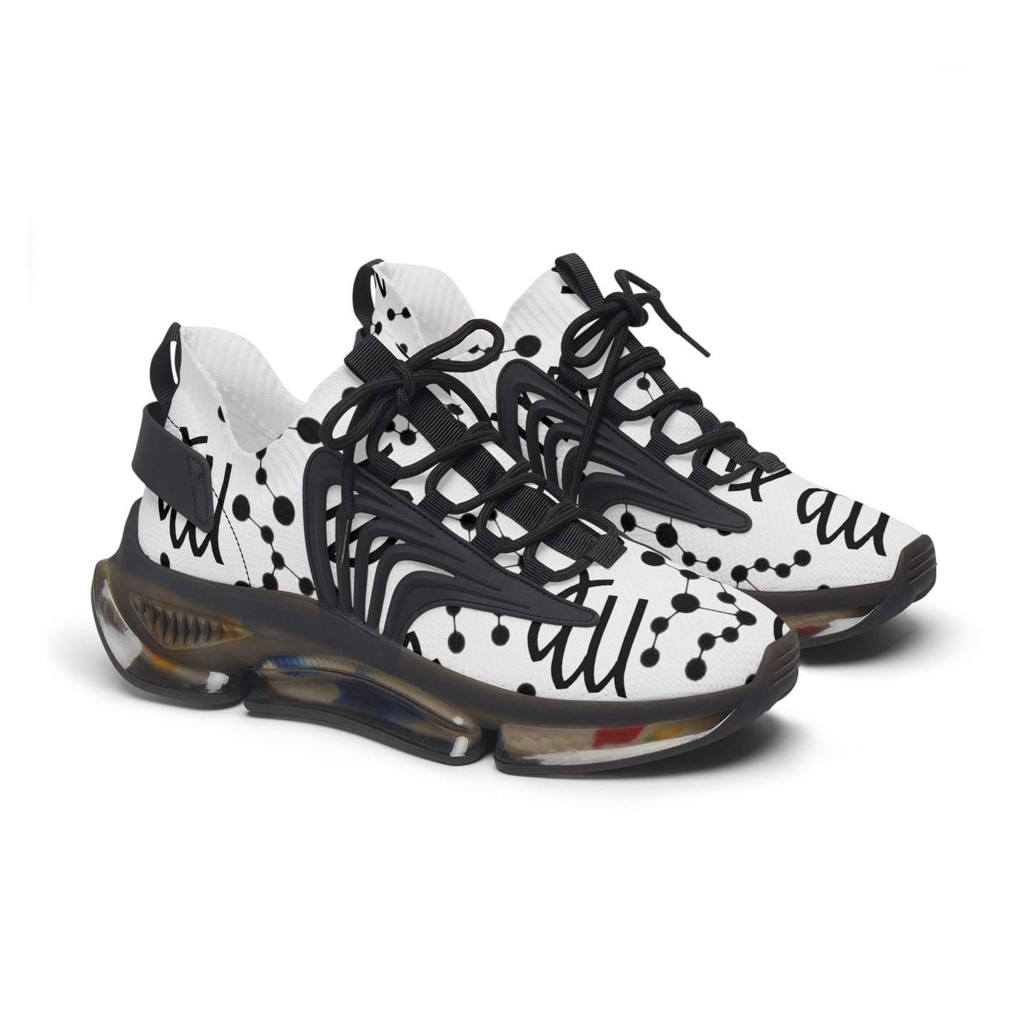 Women's Mesh Sneakers, Constellation & Symbol, Virgo Zodiac Sign, AOP