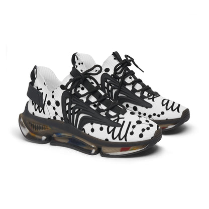 Women's Mesh Sneakers, Constellation & Symbol, Virgo Zodiac Sign, AOP