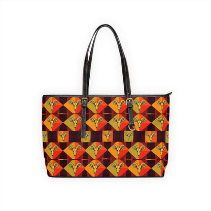 Leather Shoulder Bag, Taurus, Zodiac, Shapes Pattern