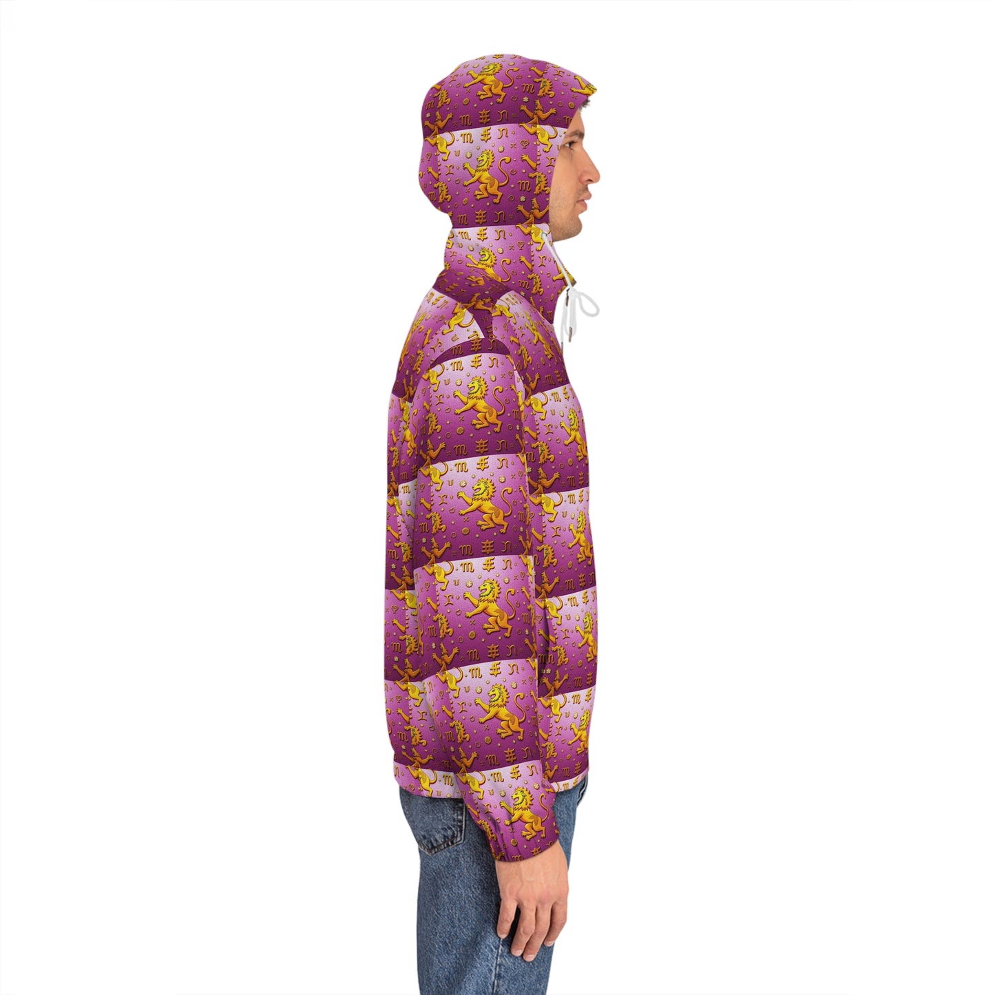 Full-Zip Hoodie (AOP), Leo, Zodiac v1, Pattern