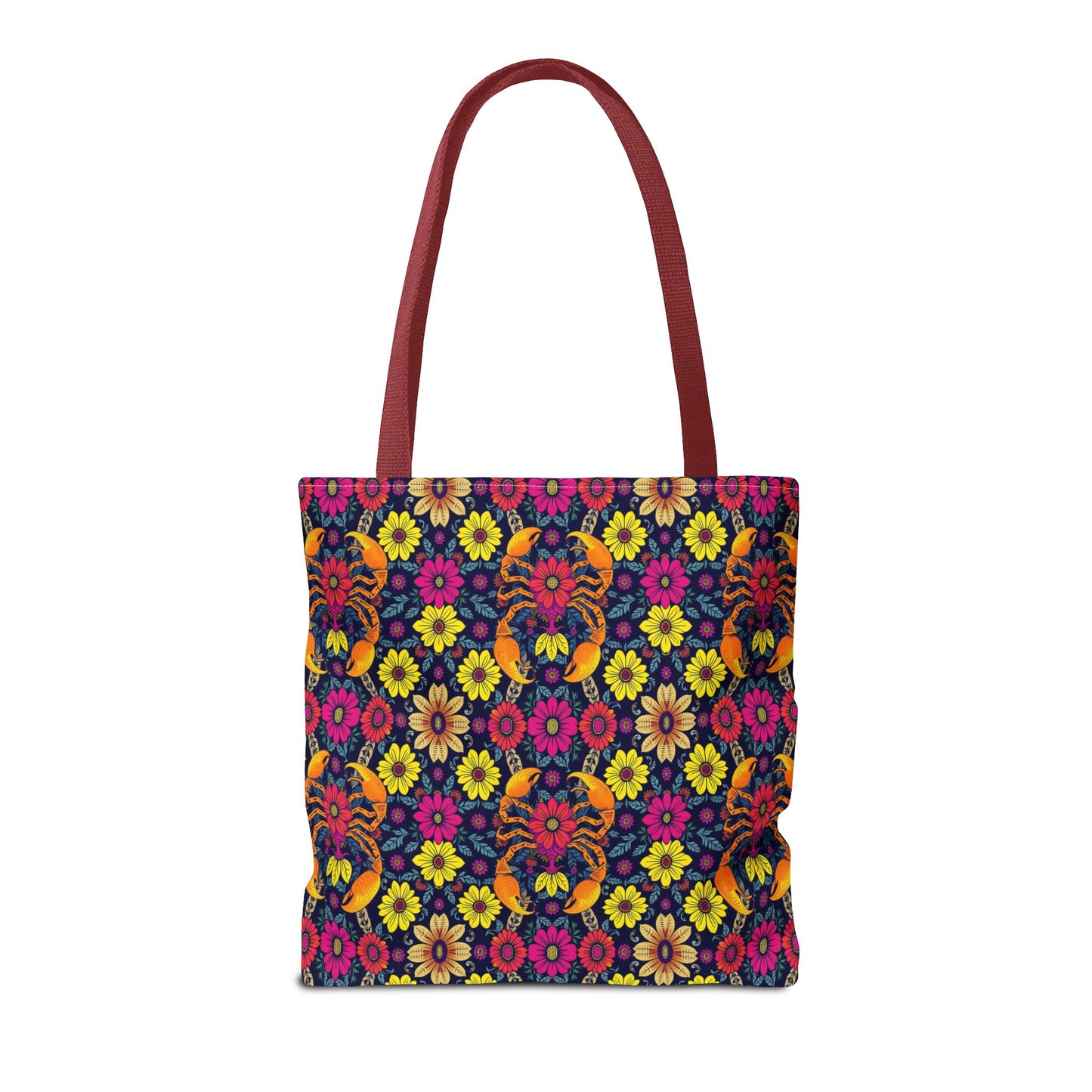 Tote Bag, (AOP), Scorpio, Zodiac v1, Flower Pattern