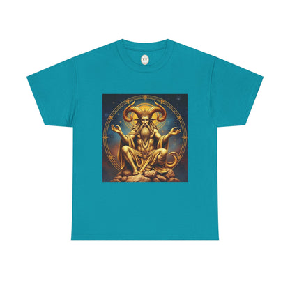 Unisex Heavy Cotton T-Shirt, On The Throne, Taurus Zodiac Design
