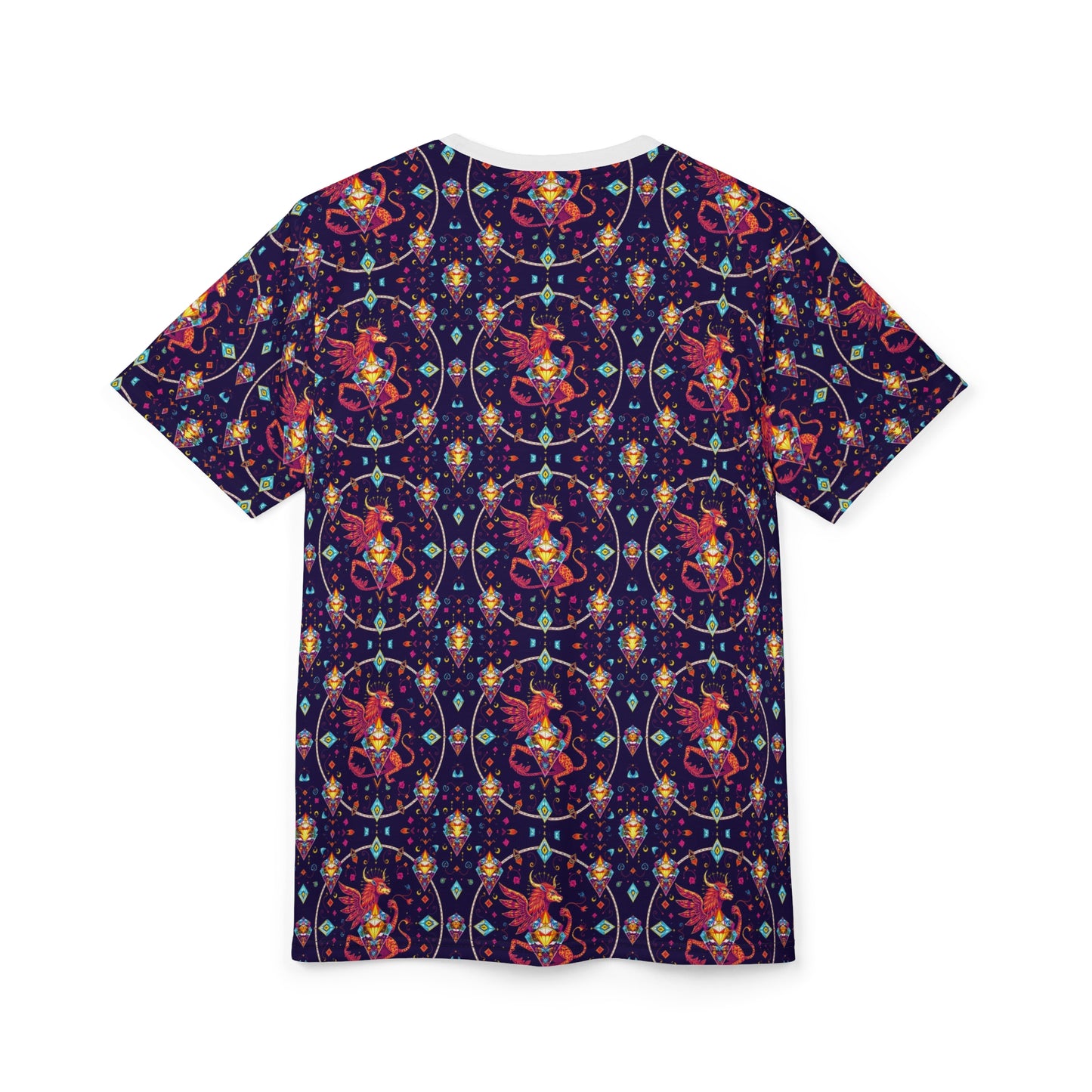 Unisex Cut & Sew T-Shirt, (AOP), Virgo, Zodiac v4, Jewels Pattern