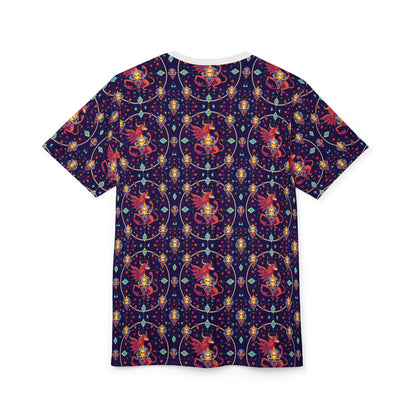 Unisex Cut & Sew T-Shirt, (AOP), Virgo, Zodiac v4, Jewels Pattern