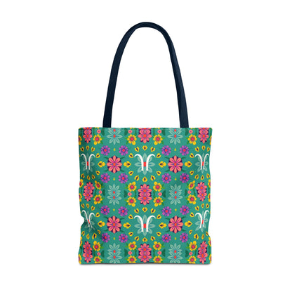 Tote Bag, (AOP), Aquarius, Zodiac v2, Flower Pattern