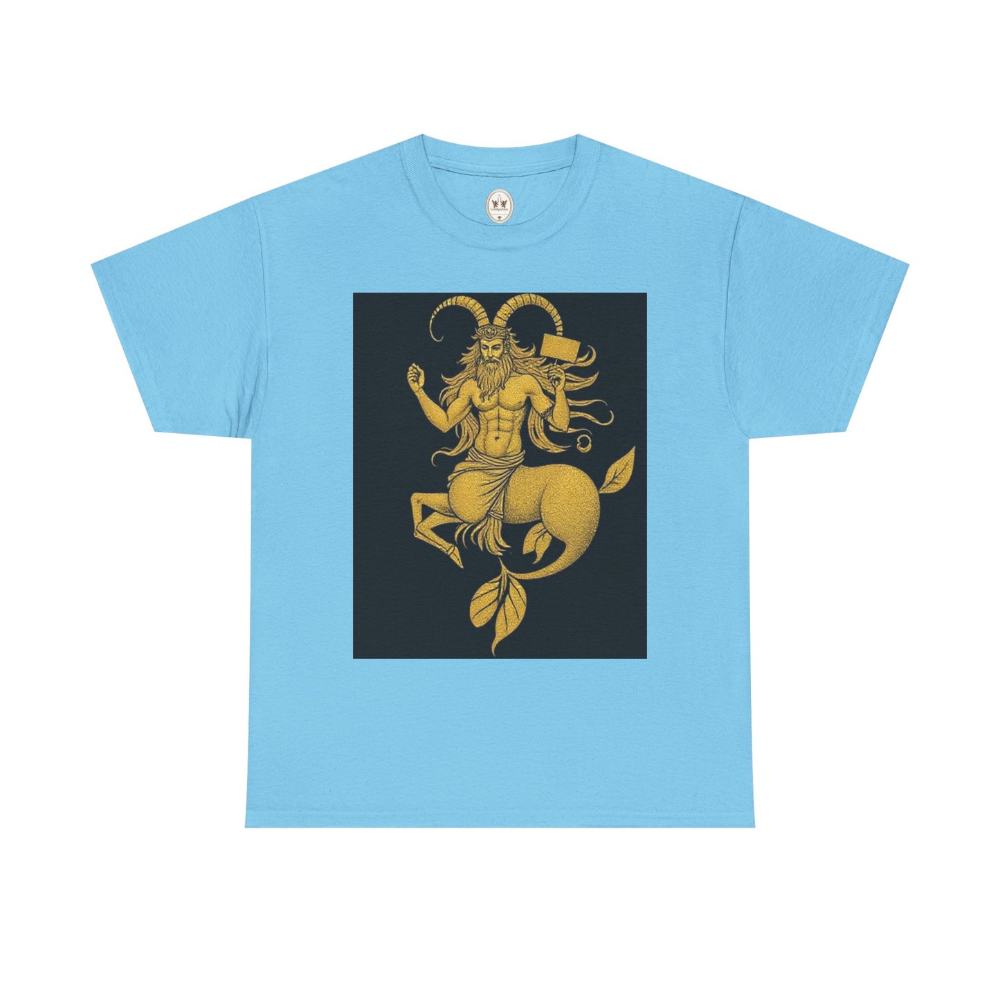 Unisex Heavy Cotton T-Shirt, Capricorn God, Zodiac Design