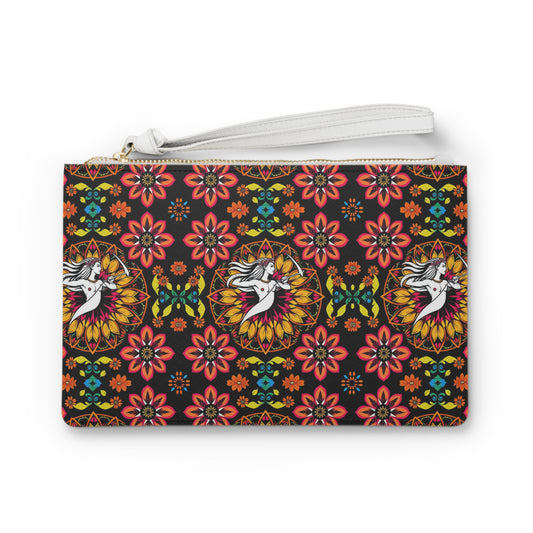 Clutch Bag, Sagittarius, Zodiac v3, Flower Pattern