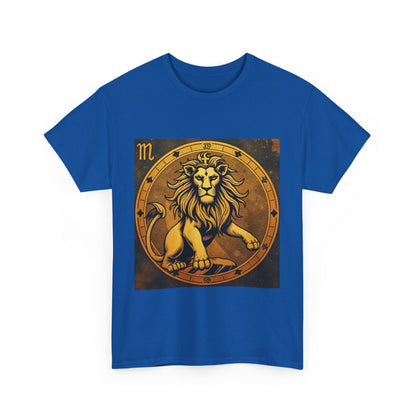 Unisex Heavy Cotton T-Shirt, Gold Lion, Leo Zodiac Design