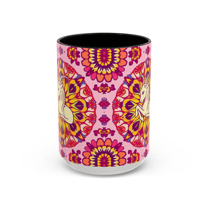 Accent Coffee Mug, Capricorn, Zodiac v3, Flower Pattern, (11, 15oz)