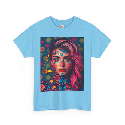 Unisex Heavy Cotton T-Shirt, Libra, Zodiac v2, Sexy Art