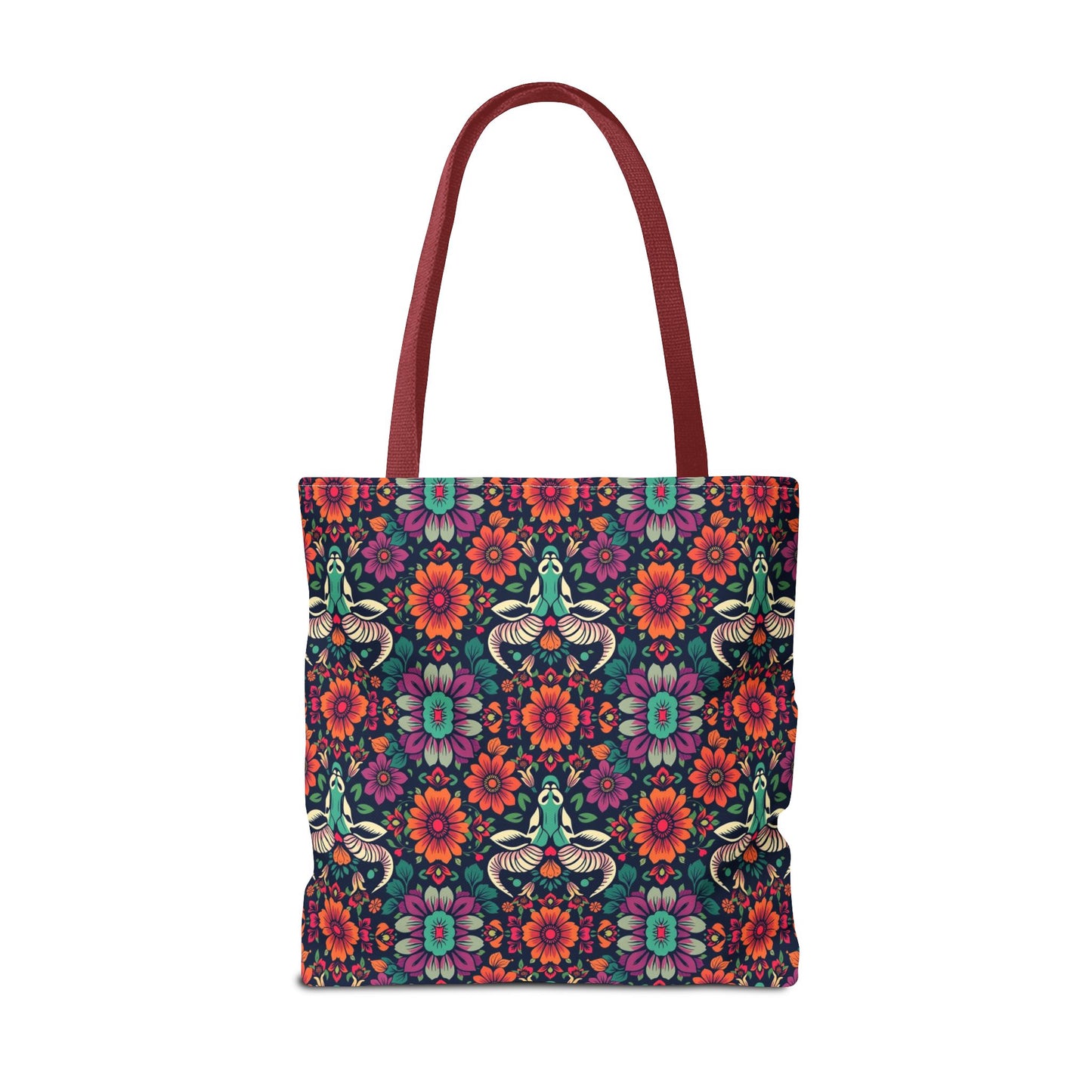 Tote Bag, (AOP), Taurus, Zodiac, Flower Pattern
