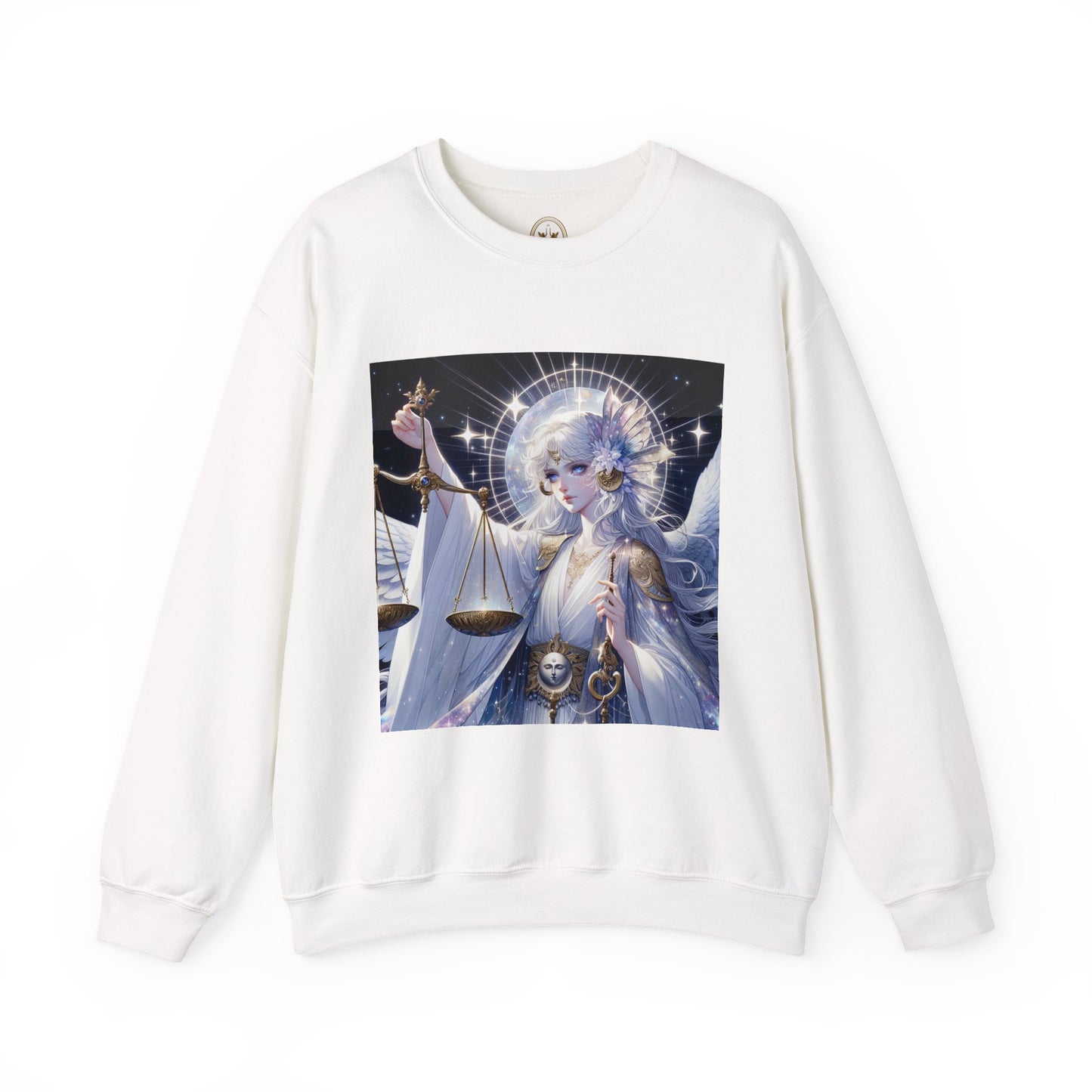 Unisex Heavy Blend™ Crewneck Sweatshirt,anime angel, Libra Zodiac Design