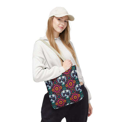 Tote Bag (AOP), Pisces, Zodiac v1, Flower Pattern