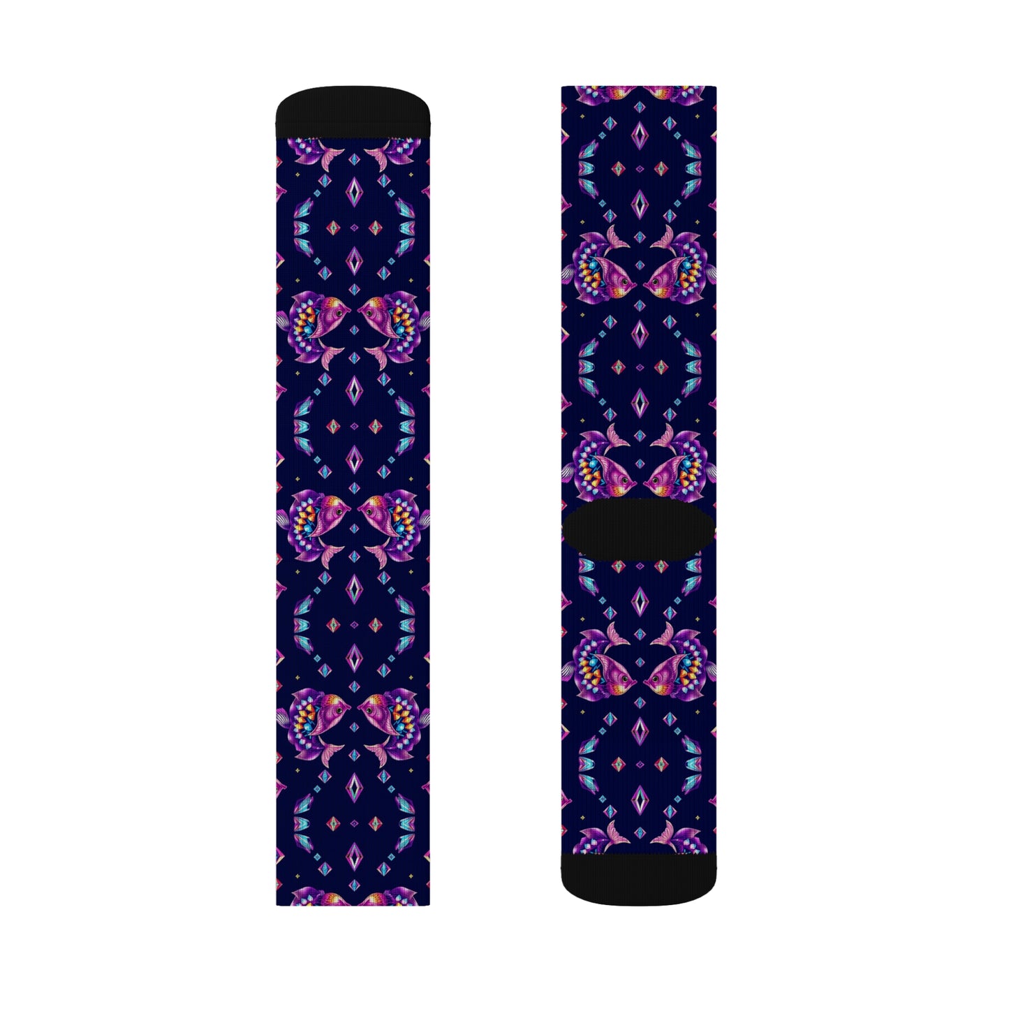 Sublimation Socks, Pisces, Zodiac v2, Jewel Pattern
