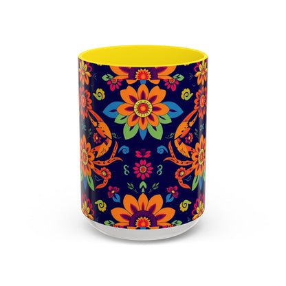 Accent Coffee Mug, Cancer, Zodiac, Flower Pattern, (11, 15oz)