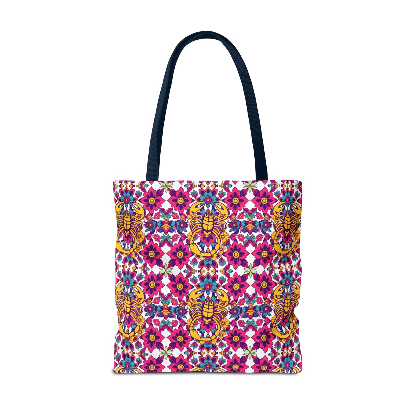 Tote Bag (AOP), Scorpio, Zodiac v1, Flower Pattern