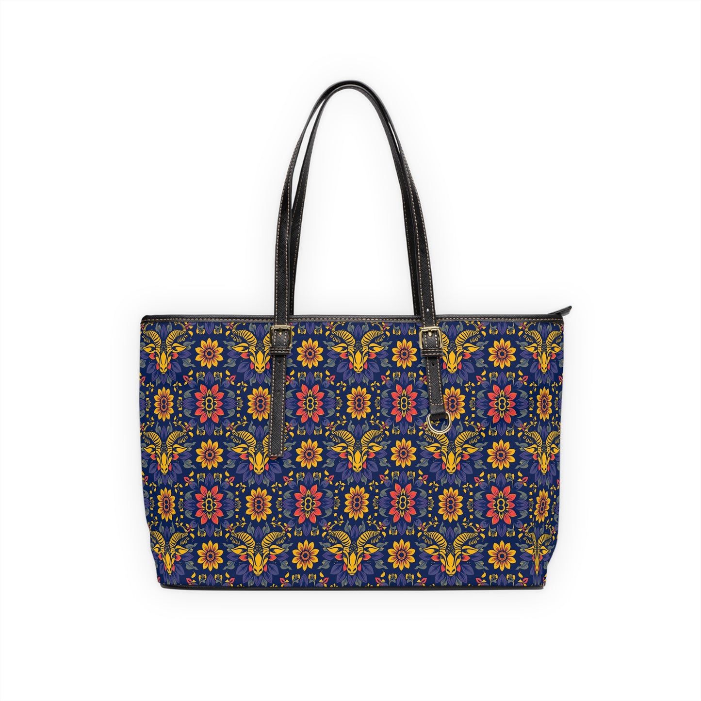Leather Shoulder Bag, Taurus, Zodiac, Flower Pattern