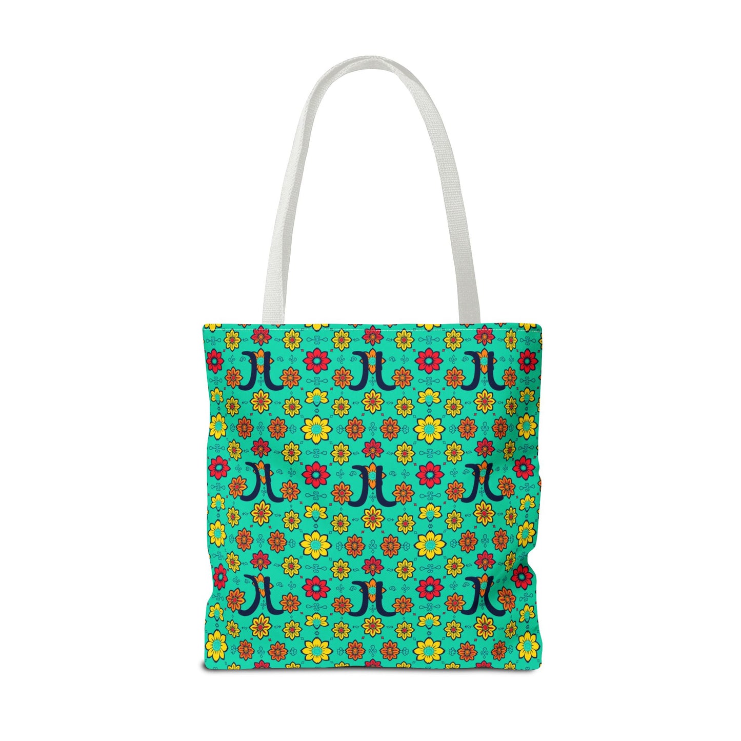 Tote Bag, (AOP), Aquarius, Zodiac, Flower Pattern