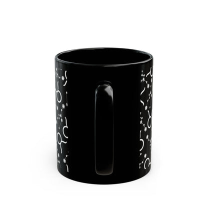 Zodiac 11oz Black Mug Taurus Zodiac Sign