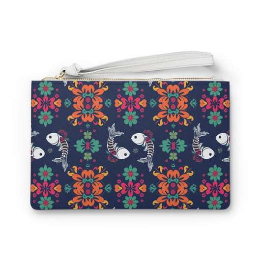 Clutch Bag, Pisces, Zodiac v4, Flower Pattern