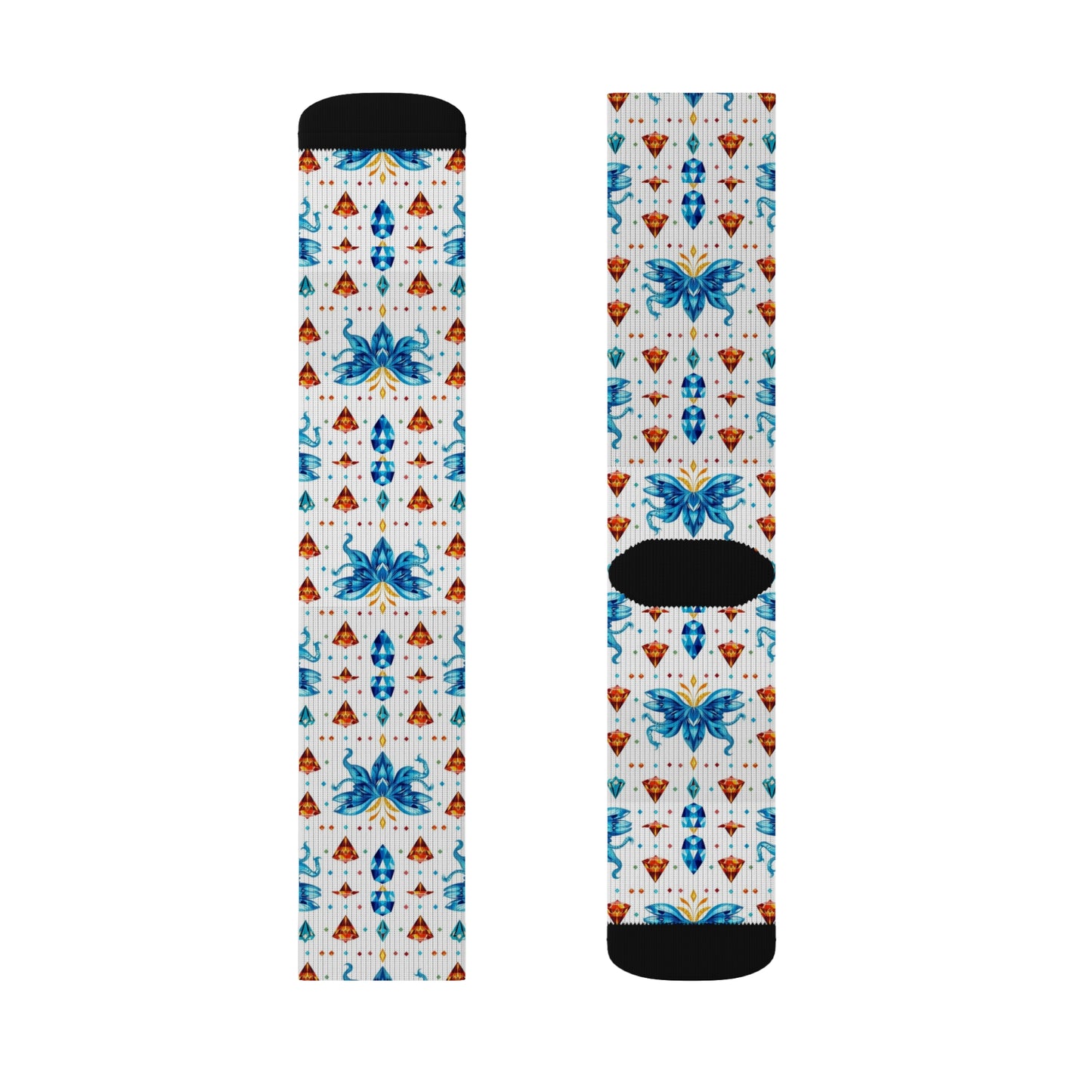 Sublimation Socks, Aquarius, Zodiac v1, Jewel Pattern