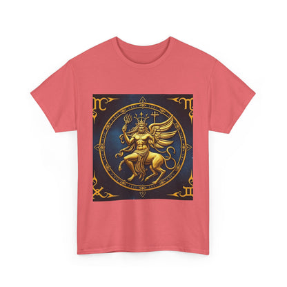 Unisex Heavy Cotton T-Shirt, Gold Angel, Symbol, Virgo Zodiac Design