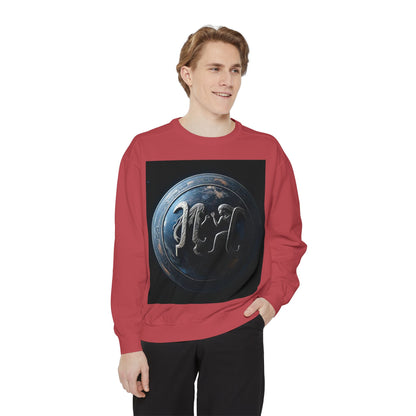 Garment-Dyed Sweatshirt, Unisex, Space Symbol Design, Gemini