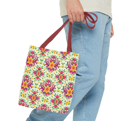 Tote Bag (AOP), Cancer, Zodiac v1, Flower Pattern