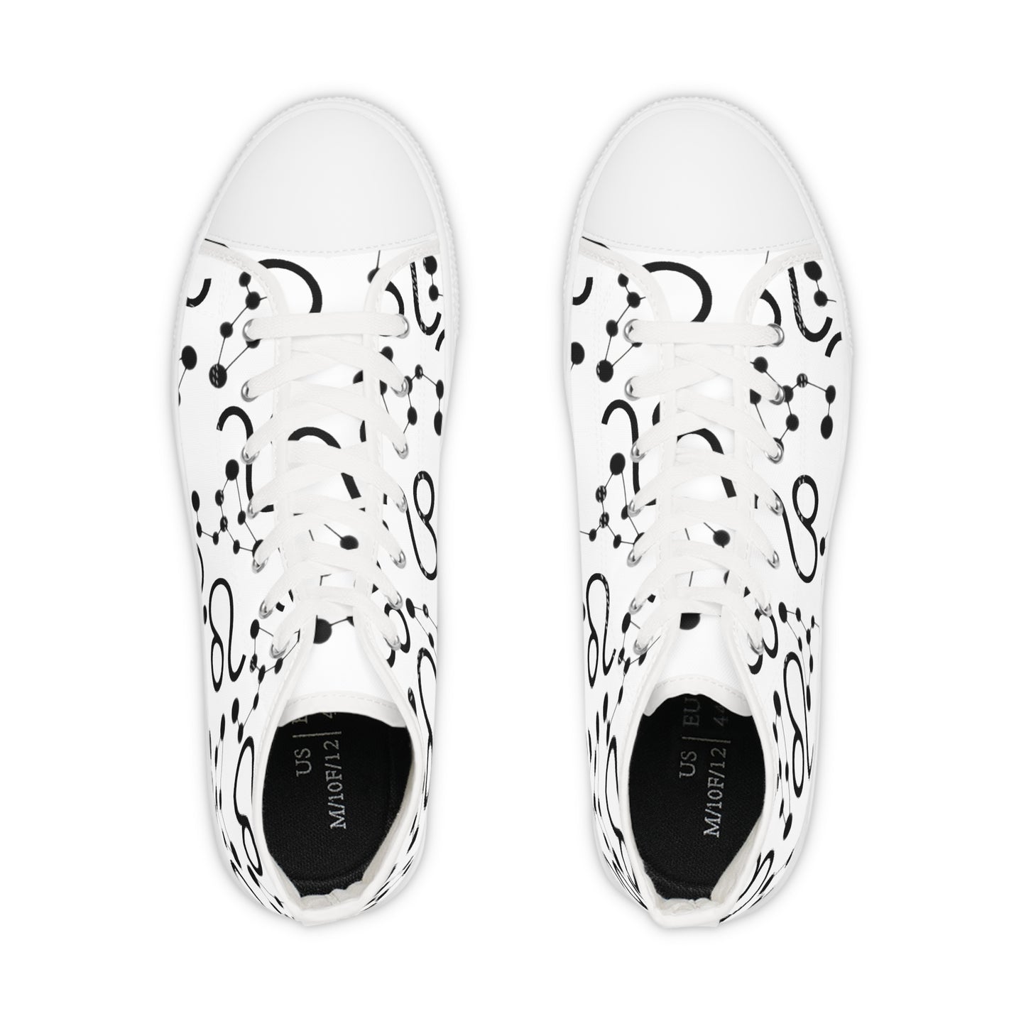 Men's High Top Sneakers, Breathable polyester canvas, Leo Zodiac Design