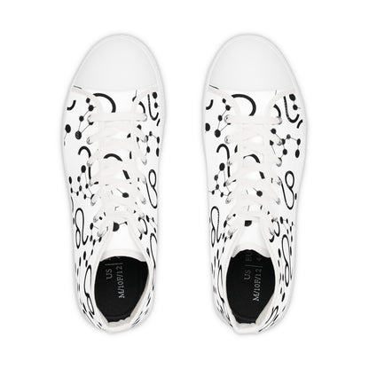 Men's High Top Sneakers, Breathable polyester canvas, Leo Zodiac Design