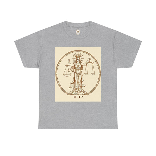 Unisex Heavy Cotton T-Shirt, Libra Goddess, Zodiac Design