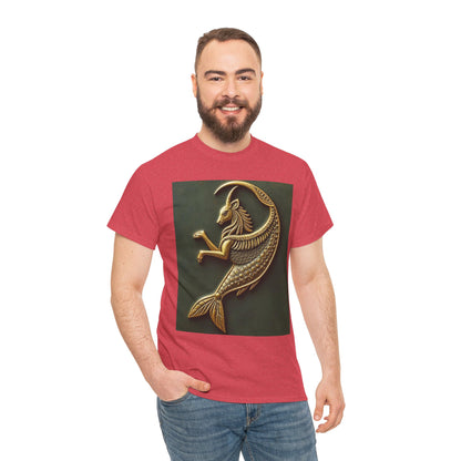 Unisex Heavy Cotton T-Shirt, Capricorn Animal. Symbol, Zodiac Design