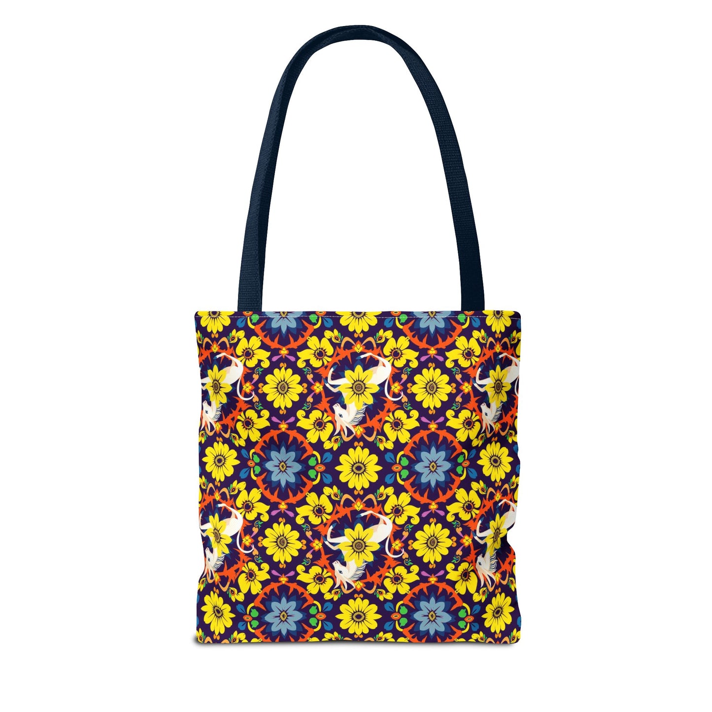 Tote Bag (AOP), Aquarius, Zodiac v1, Flower Pattern