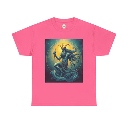 Unisex Heavy Cotton T-Shirt, Aquarius God, Zodiac Design