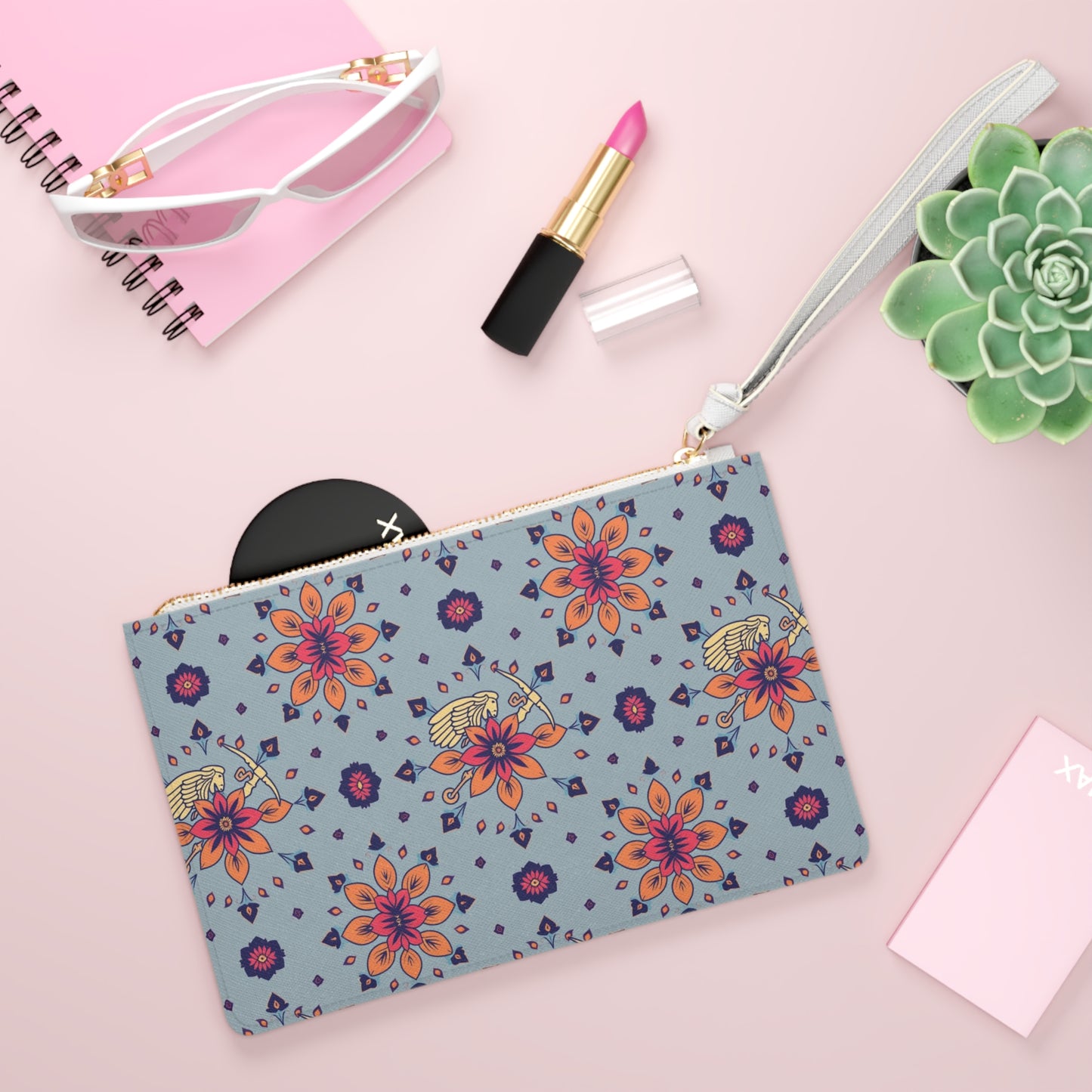 Clutch Bag, Sagittarius, Zodiac v1, Flower Pattern