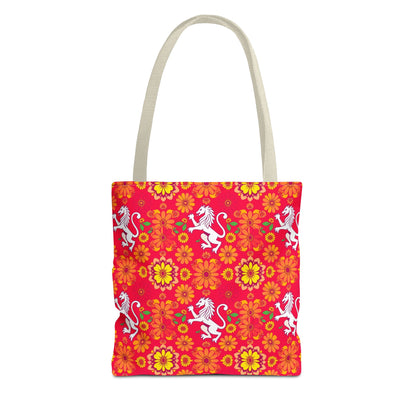 Tote Bag (AOP), Leo, Zodiac, Flower Pattern