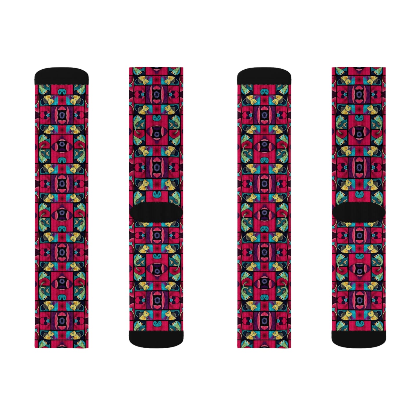 Sublimation Socks, Pisces, Zodiac v2, Shapes Pattern