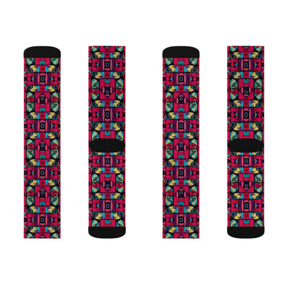 Sublimation Socks, Pisces, Zodiac v2, Shapes Pattern