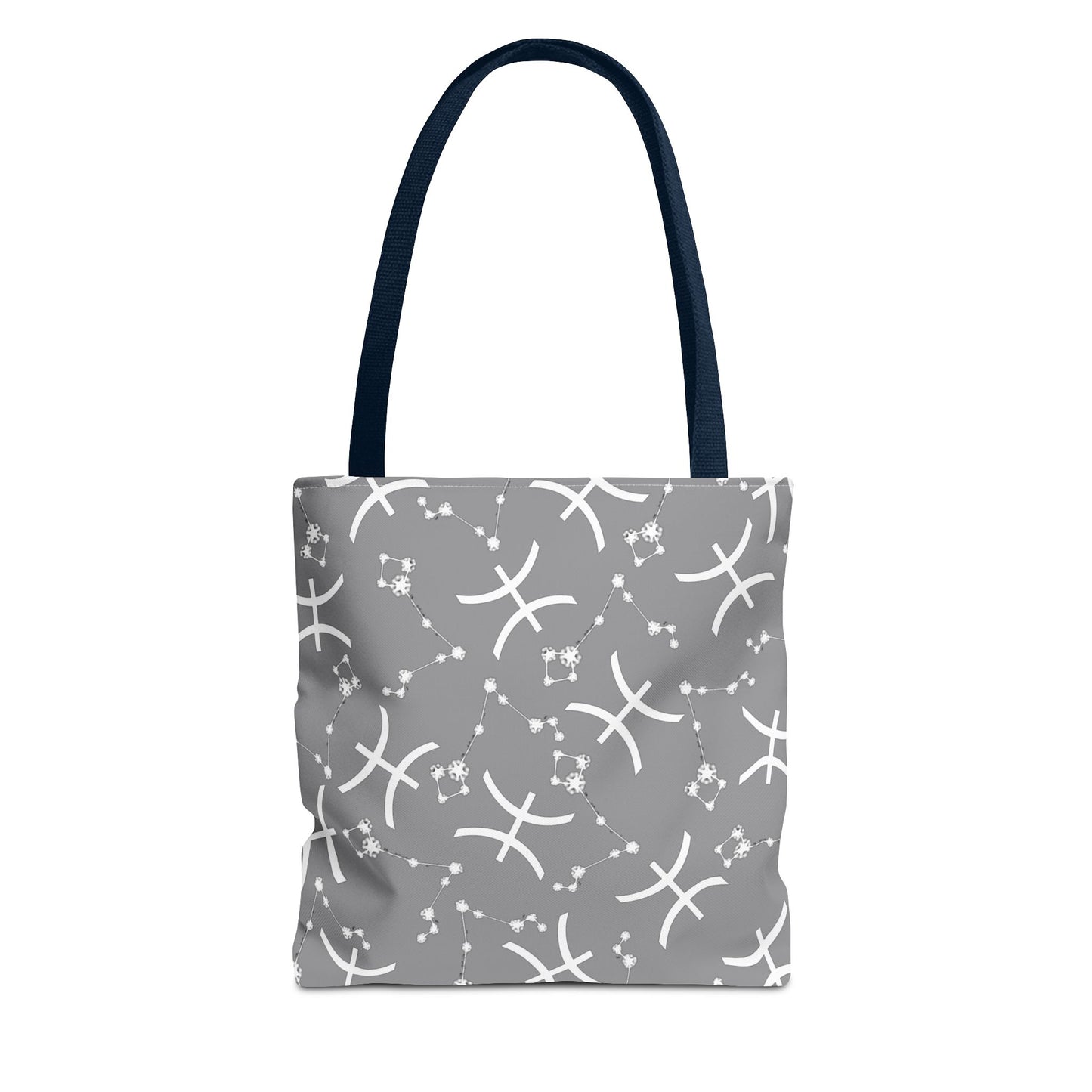 Tote Bag, Pisces Zodiac Sign, AOP, (Grey, White)