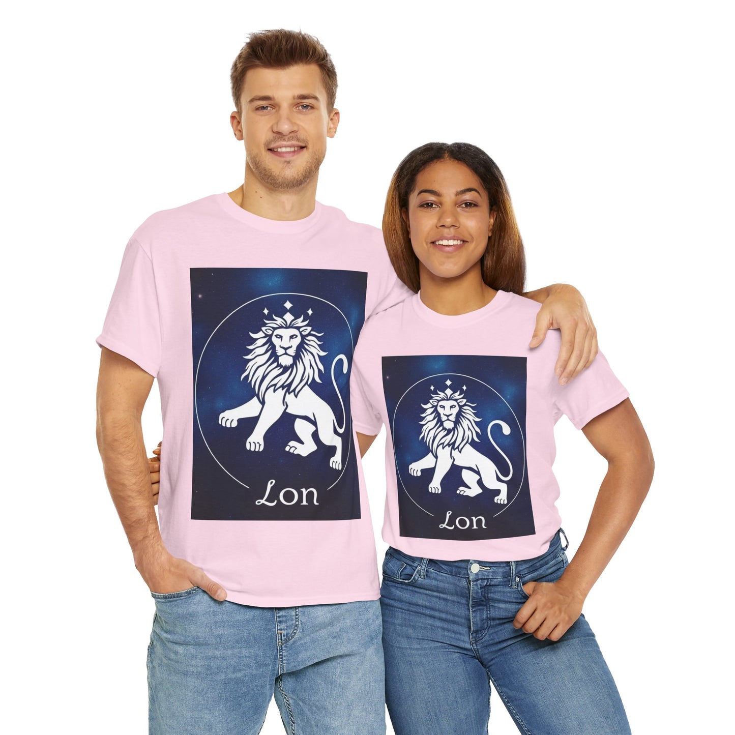 Unisex Heavy Cotton T-Shirt, Space Lion, Leo Zodiac Design