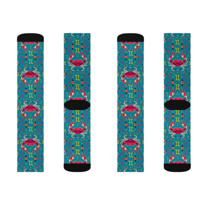 Sublimation Socks, Cancer, Zodiac v2, Pattern