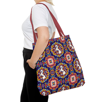 Tote Bag, (AOP), Virgo, Zodiac v3, Flower Pattern