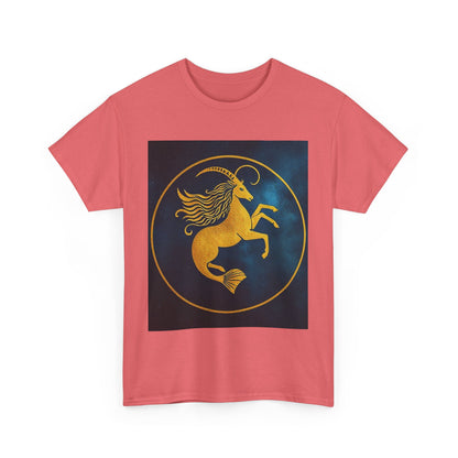 Unisex Heavy Cotton T-Shirt, Capricorn Animal v4, Symbol, Zodiac Design