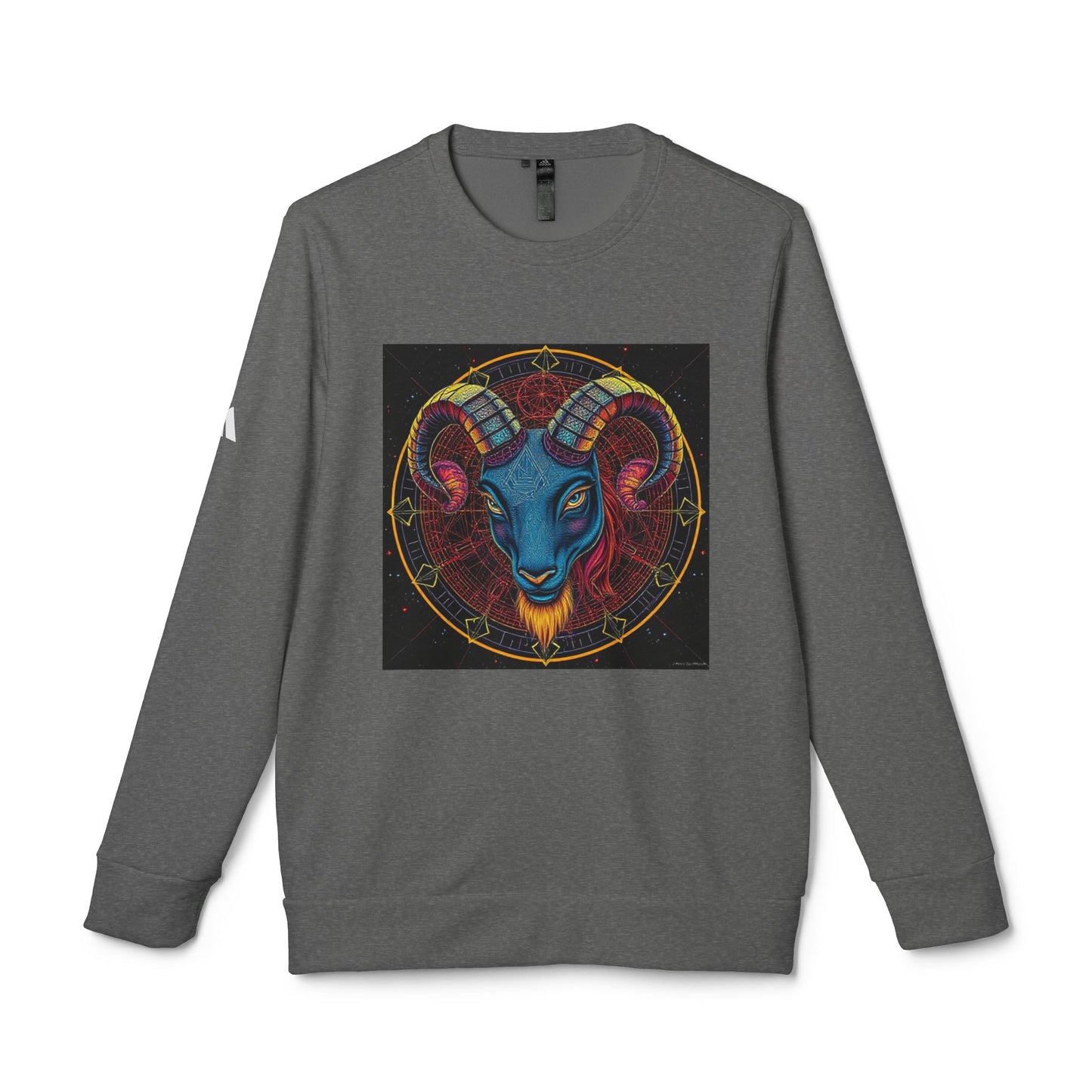 Adidas, Unisex Fleece Crewneck Sweatshirt, Aries, Pop Art v1, Zodiac
