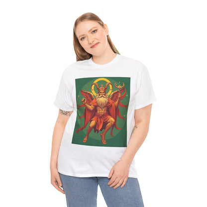 Unisex Heavy Cotton T-Shirt, Aries God, Zodiac Design