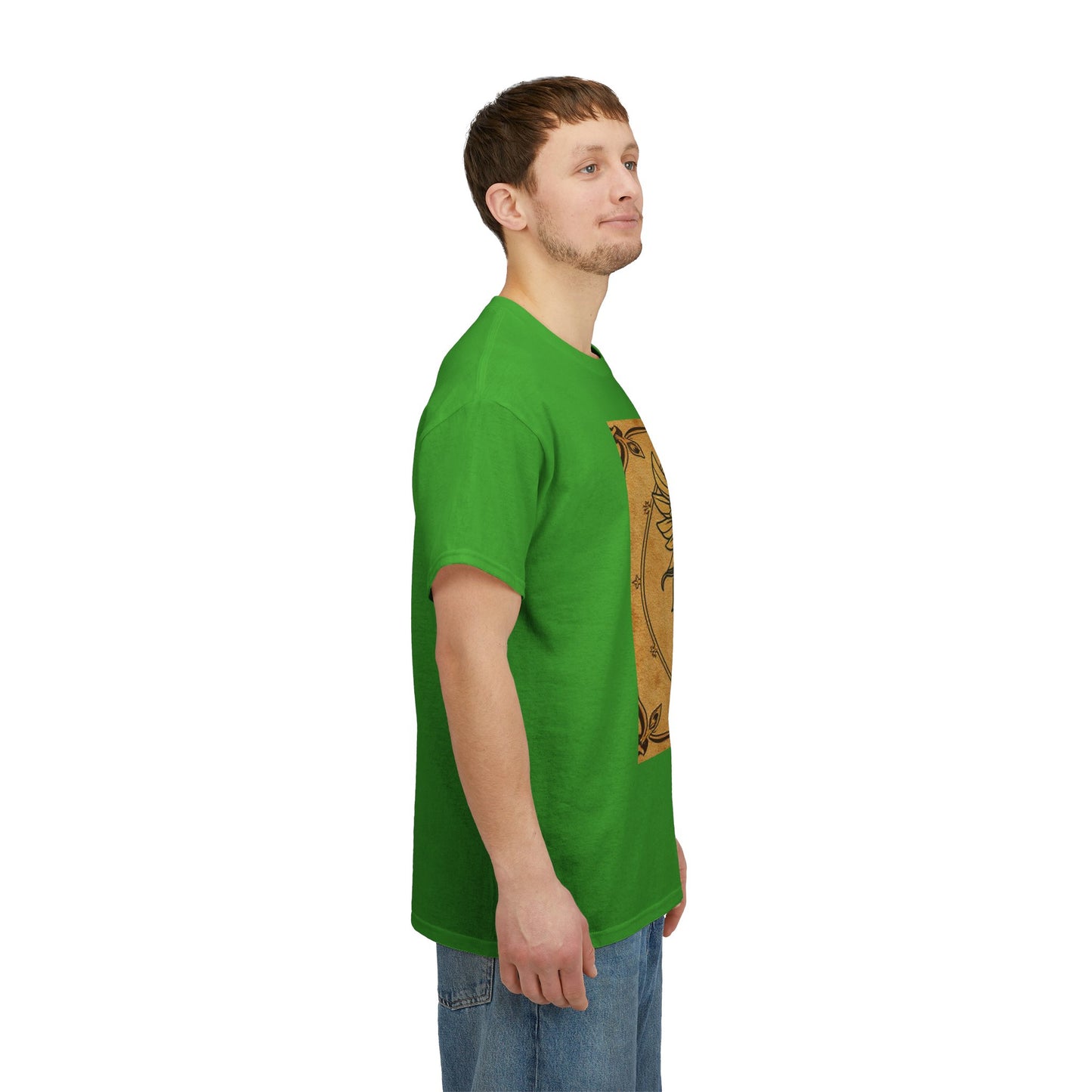 Unisex Heavy Cotton T-Shirt, Pencil Art v1, Gemini Zodiac Design