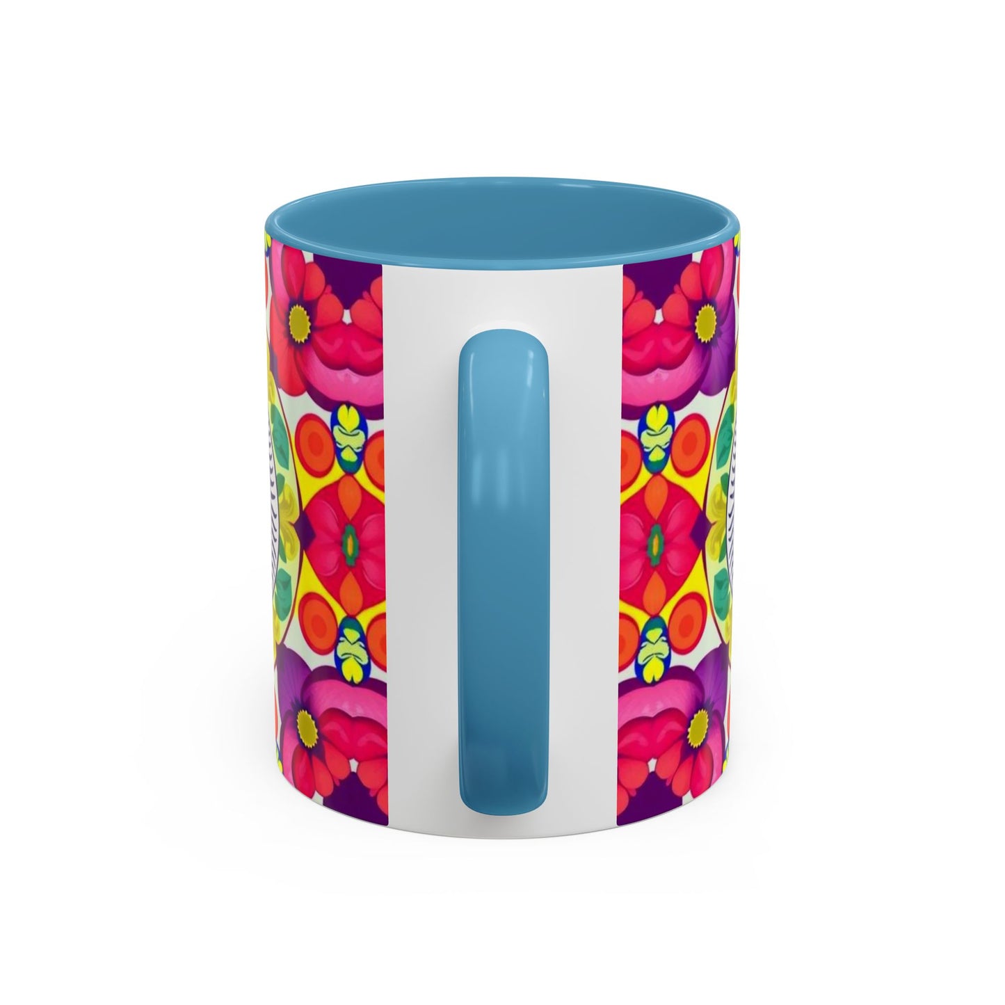 Accent Coffee Mug, Pisces, Zodiac v4, Flower Pattern, (11, 15oz)