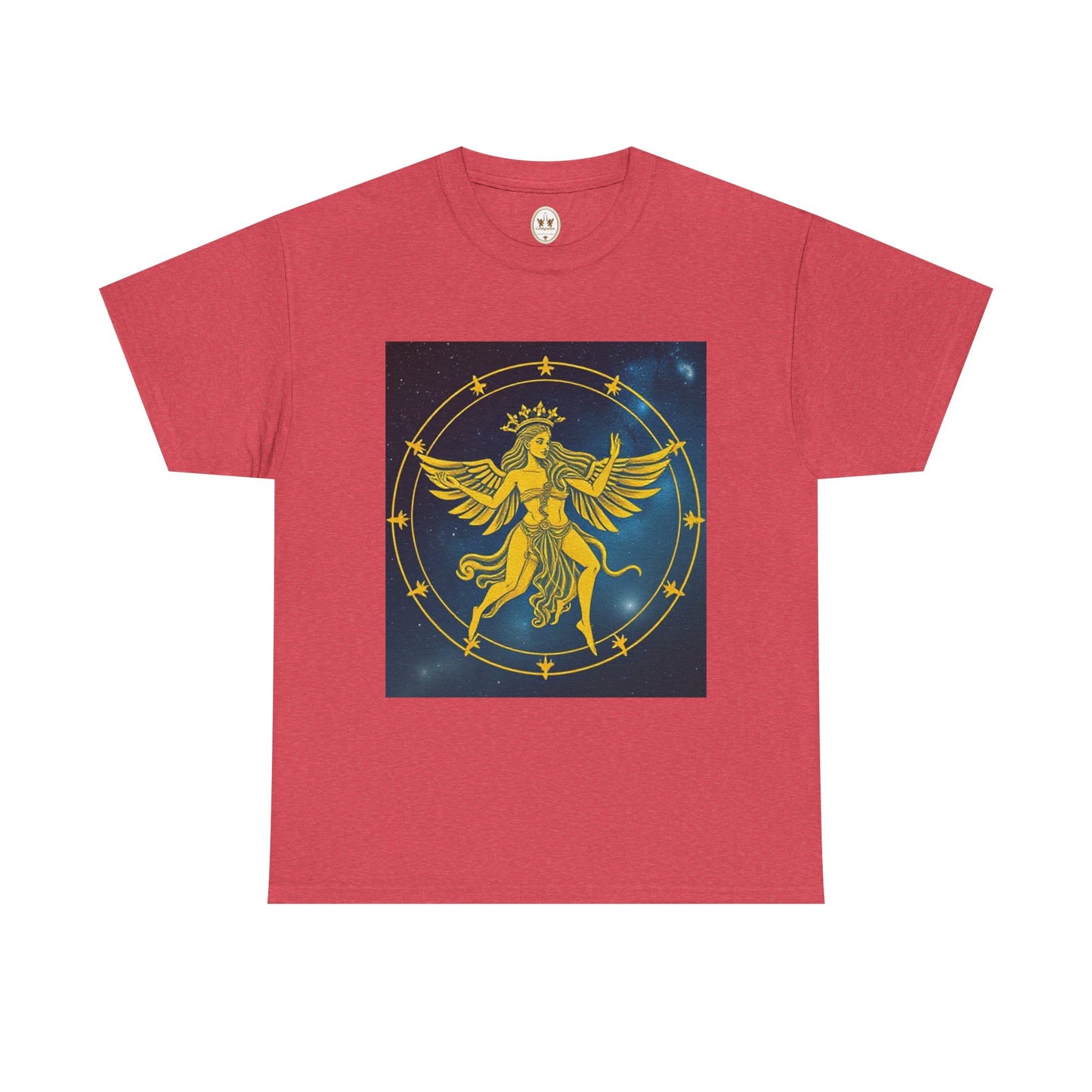 Unisex Heavy Cotton T-Shirt, Twin Angel v3, Gemini Zodiac Design