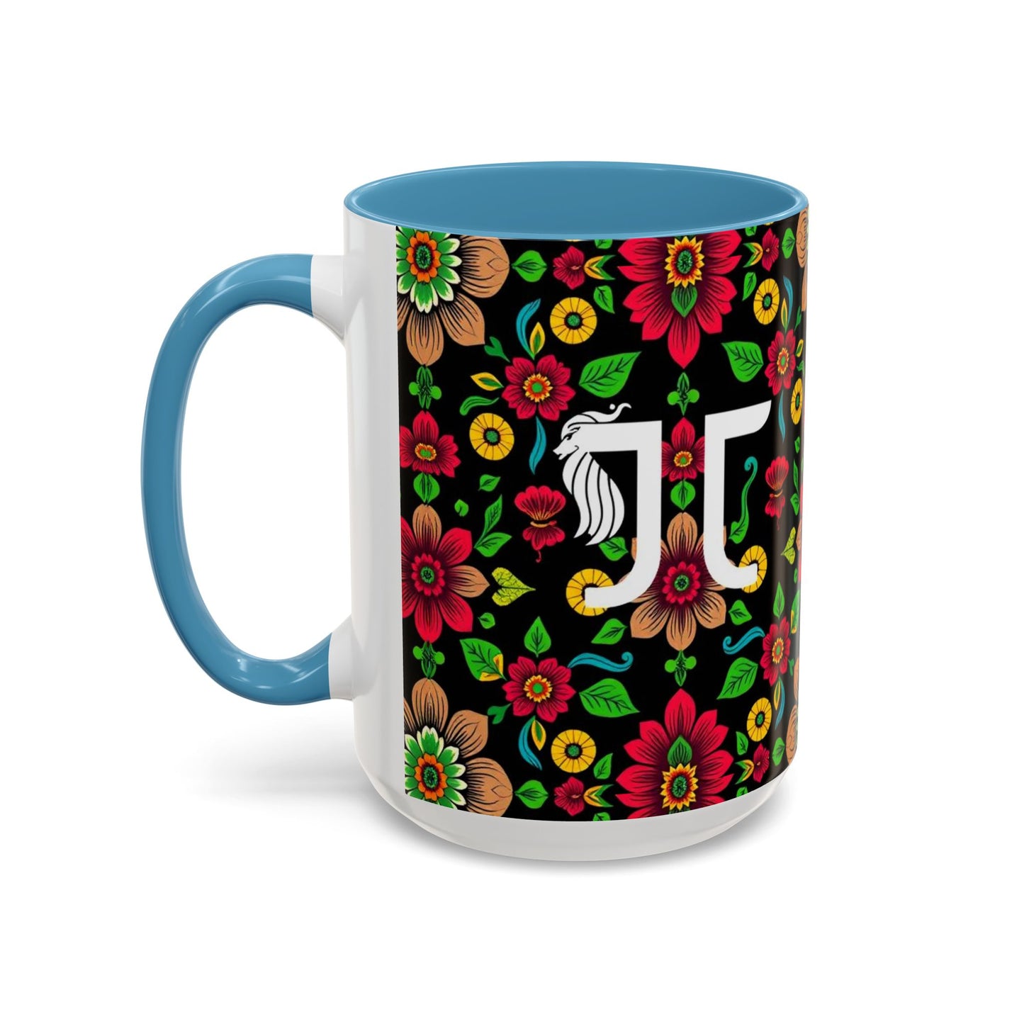 Accent Coffee Mug, Gemini, Zodiac v4, Flower Pattern, (11, 15oz)