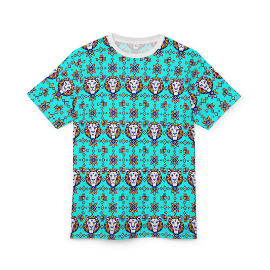 Unisex Cut & Sew T-Shirt, (AOP), Leo, Zodiac v4, Jewels Pattern